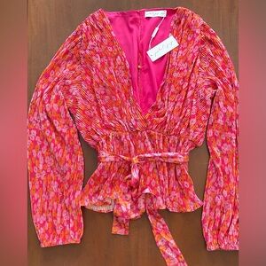 Petal & Pup Minelli Pleat Deep V Top Hot Pink XL NEW